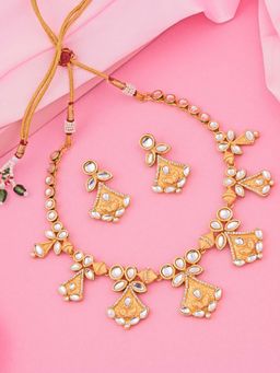 Estele - Gold Plated Dazzling Kundan Necklace Set for Women